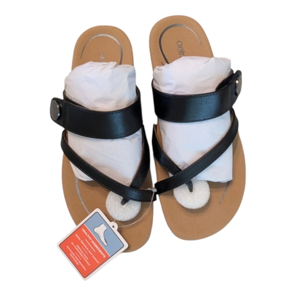 New In Box Aetrex Izzy Black Adjustable Slide Sandal SE220W38 Women's 7.5-8 (38) - Picture 9 of 14